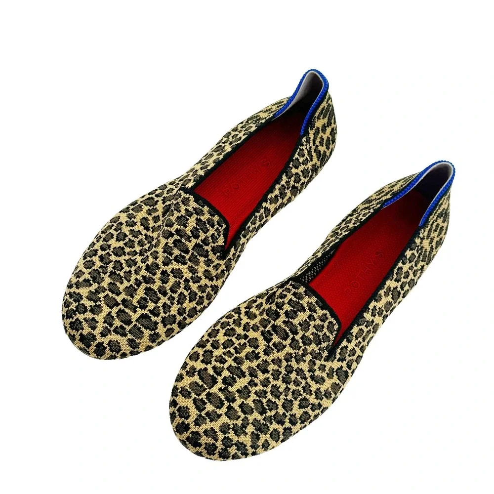 Rothy’s Women's The Loafer Flat Animal Print Comfy Shoes Size 9 NWOB